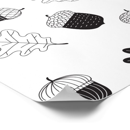 どんぐりや葉り ポスター (角)