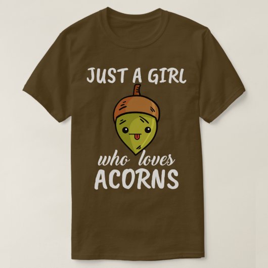 どんぐりを愛する女の子 Tシャツ (デザイン正面)