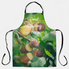どんぐりを持つオークの枝 エプロン