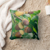 どんぐりを持つオークの枝 クッション (ブランケット)