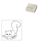 どんぐりゴム印のかわいいリス ラバースタンプ (押印)