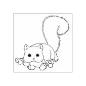 どんぐりゴム印のかわいいリス ラバースタンプ (インプリント)