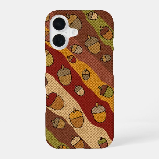 どんぐりストライプ柄 iPhone 16ケース (裏面)