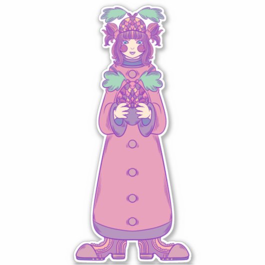 どんぐり少女 シール (正面)