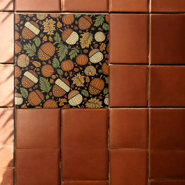 どんぐり模様の収穫日陶磁器タイル タイル