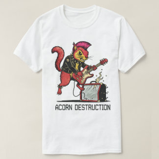 "どんぐり破壊" パンクロック リス グラフィック Tシャツ