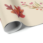 どんぐり、紅葉、秋包装紙 ラッピングペーパー (ロールコーナー)