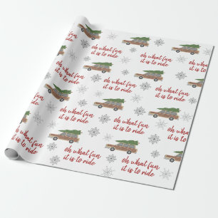 どんなおもしろいそれがクリスマスに乗るためにであるか木によってパネ ラッピングペーパー