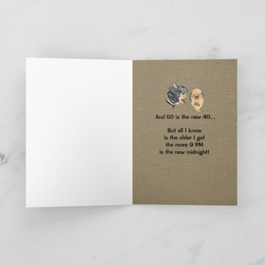 どんなおもしろい年齢でも幸せな誕生日 カード (内部)