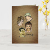 どんなおもしろい年齢でも幸せな誕生日 カード (黄色い花)