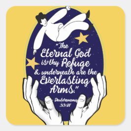 どんなときにも神の約束はあなたを支える - 申命記33:27 スクエアシール