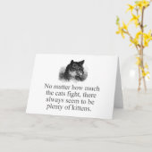 どんなに猫が喧嘩しても カード (黄色い花)