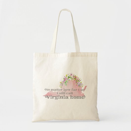 どんなに遠くバージニアにあなたの名前をカスタムする トートバッグ (正面)