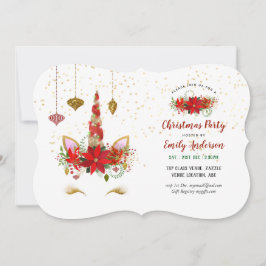 どんなイベントでも使えるクリスマスユニコーンフェイスの招待状 招待状