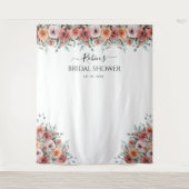 どんなイベントでも使える、ソフトピンクとピーチとミントの花の写真用背景 タペストリー (正面)