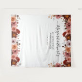 どんなイベントでも使える ブッシュとバーガンディーの花の写真用背景 タペストリー (正面(横))