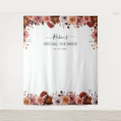 どんなイベントでも使える ブッシュとバーガンディ フラワー フォト バックドロップ タペストリー (正面)