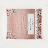 どんなイベントでも使える、ローズゴールドの桃色の花の写真用背景 タペストリー (正面(横))