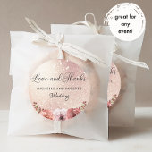 どんなイベントでも、愛と感謝、ローズゴールドのフラワーブラッシュ スクエアシール