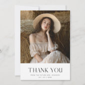 どんなイベントにもぴったりなエレガントなタイポグラフィーのブライズシャワー写真 サンキューカード (正面)