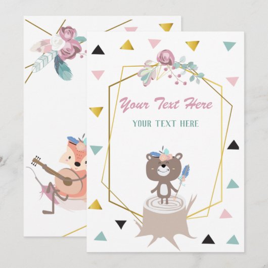 どんなイベントにもベアの招待状 招待状 (正面/裏面)