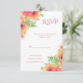 どんなイベントにも使えるおしゃれな水彩の隅花デザインのRSVP 出欠カード (スタンド正面)