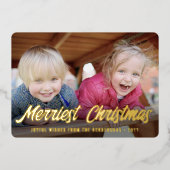 どんなテキストもエレガントなスクリプト２ フォト メリークリスマス 箔シーズンカード (正面)