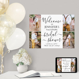 どんなテーマのブライダルシャワーのウェルカムポスター 4枚の写真の コラージュ ポスター