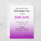 どんなパーティーでも使えるパープルのお祝い 招待状 (裏面)