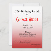 どんなパーティーでも使える レッド 招待状 (裏面)