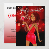 どんなパーティーでも使える レッド 招待状 (正面/裏面)