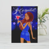 どんなパーティーでも使える 青いパーティー 招待状 (スタンド正面)