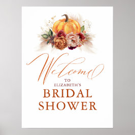 どんなパーティーにも - オレンジ色のテラコッタの花とパンプキン ポスター
