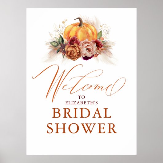 どんなパーティーにも - オレンジ色のテラコッタの花とパンプキン ポスター (正面)