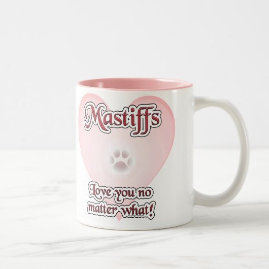 どんなマグカップでもマスティフスはあなたを愛する ツートーンマグカップ (右)