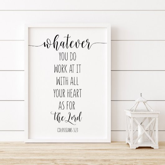 どんな仕事でも，コロサイ人への手紙第3章23節 ポスター