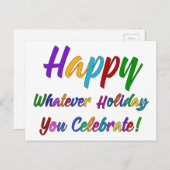 どんな休日を祝うカラフルな幸せ! シーズンポストカード (正面/裏面)