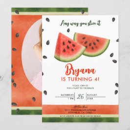 どんな切り方でもメロンが主役の誕生日パーティー 招待状
