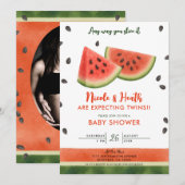 どんな切り方でもメロン 赤ちゃんの歓迎会 招待状 (正面/裏面)