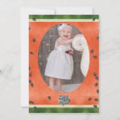 どんな切り方でもメロン 1歳の誕生日パーティー 招待状 (裏面)