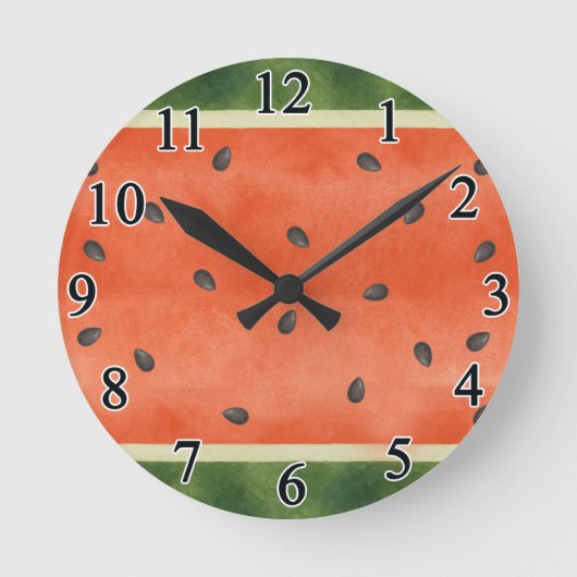 どんな切り方でも美味しい夏の果物 ワゴメロン ラウンド壁時計 (正面)