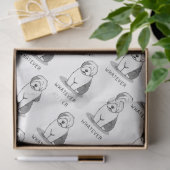 どんな古い英語のシェプドッグ（グレー1）おもしろい犬 薄葉紙 (ギフト)