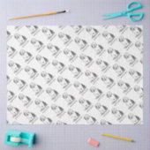 どんな古い英語のシェプドッグ（グレー1）おもしろい犬 薄葉紙 (クラフト)