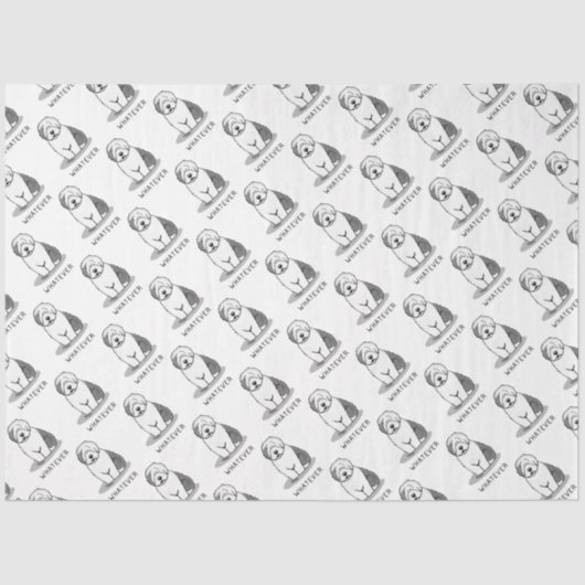 どんな古い英語のシェプドッグ（グレー1）おもしろい犬 薄葉紙 (正面)