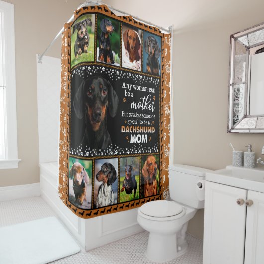 どんな女性でもダックスフントのママ毛布になることができる シャワーカーテン (インサイチュ)