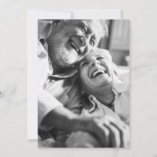 どんな年の結婚記念日のグリーン写真 招待状 (裏面)