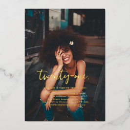 どんな年も | シンプルフォト バースデーパーティ 箔招待状