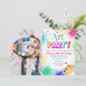 どんな年齢でもアートパーティーペイントパーティー誕生日招待状 招待状 (スタンド正面)