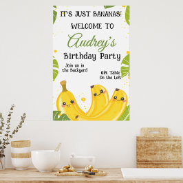 どんな年齢でもバナナのお誕生日パーティー ポスター