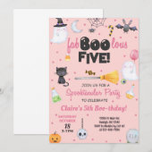 どんな年齢でも楽しいハロウィンの女の子の誕生日 招待状 (正面/裏面)